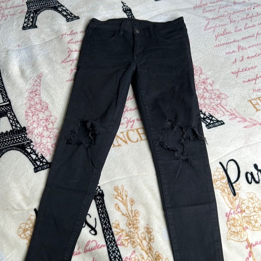 Black ripped jeans